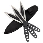 Set 3 cutite de aruncat IdeallStore®, Ballistic Blades, 22.5 cm, negru, husa inclusa, IdeallStore
