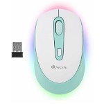Mouse wireless reincarcabil, Bluetooth 5.0, Smog Mint-RB, 2400dpi, silent click, verde menta, RBG, NGS