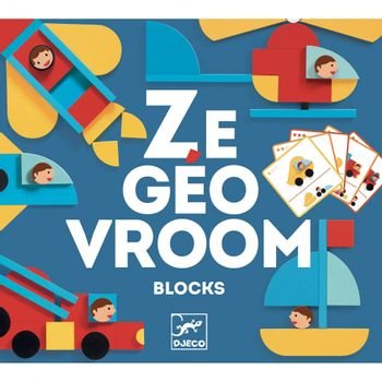 Ze GeoVroom Djeco, joc de construit cu piese geometrice, 2-3 ani +, Djeco
