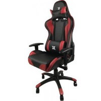 Scaun gaming X by Serioux, Torin, ajustabil, piele sintetica, piston pe gaz, manere reglabile, baza stea cu 5 picioare, greutate maxima admisa 150Kg, perne detasabile, negru si rosu