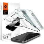 Set 2 folii sticla cu sistem de montare Spigen GLAStR EZ FIT compatibil cu iPhone 15 Pro Black