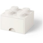 Cutie depozitare LEGO 2x2 cu sertar alb 40051735, 
