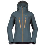 Geaca softshell femei Bergans Cecilie Mountain - Forest Frost / Solid Dark Grey / Golden Yellow