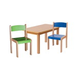 Set masa si 4 scaune gradinita Bambi, H31, albastru/verde, 