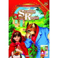 Carte de colorat A4 cu povesti si abtibilduri - Scufita Rosie, EUROBOOK