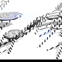 Masa bistro mozaic 60 cm, 2 scaune, albastru / alb, Alti producatori