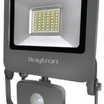 Proiector LED cu sticla securizata 30W 2400LM 6500K IP44, Senzor de micare PIR, BR-BT61-23032, Braytron