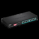 Switch 8 porturi Gigabit Long Range 200m PoE+ - TRENDnet TPE-LG80