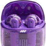 Casti audio in ear JBL Tune Flex, True Wireless, Bluetooth, Active Noise Cancelling, IPX4, JBL Sound Fit, Violet Transparent