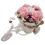 Aranjament floral trandafiri "bicicleta cu flori zambarete", flori, 