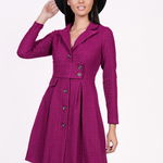 Rochie Moze fucsia din tweed tip sacou, 