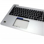 Tastatura Asus 0KNB0-610MIT00 Neagra cu Palmrest argintiu, Asus