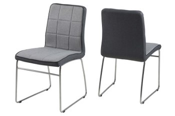 Set 4 scaune metalice tapitate Justin Light Grey