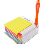 Cub notite autoadeziv cu suport, 76x76 mm - 400file/set, 76x14 mm - 380file/set, Stick'n, multicolor