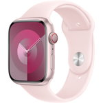 Apple Watch 9, GPS, Cellular, Carcasa Pink Aluminium 45mm, Light Pink Sport Band - M/L, Apple