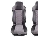 Set huse scaune camion compatibile RENAULT PREMIUM II 2005-2013, piele ecologica cu catifea, negru cu gri