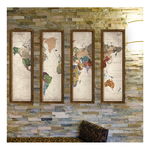 Tablou decorativ din mai multe piese World, 19 x 70 cm