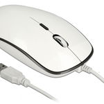 Mouse optic USB 4 butoane USB-A + adaptor USB-C alb, Delock 12532, Delock