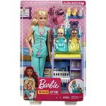 Set cu papusa doctor pediatru Barbie Cariere, Barbie