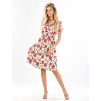 Rochie Dama Panza Dorytha Alb si Mov, Dong Ye