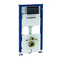 Set vas wc suspendat rimless, gri nisipiu mat, Kludi Resa S si rezervor incastrat Geberit cu set fixare si clapeta alba Duofix Delta, Kludi x Geberit