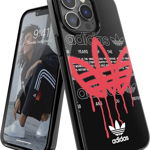 Husa de protectie pentru iPhone 13 Pro Adidas, plastic, negru/alb/rosu, 6,1 inchi