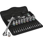 8100 SA 10 Zyklop Metal Ratchet Set - Push-through square, 1/4  drive, imperial, Wera