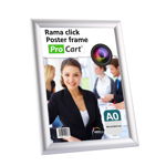 Rama click aluminiu, expunere afise si postere in format A0, colturi drepte, fixare orizontala sau verticala pe perete, Procart