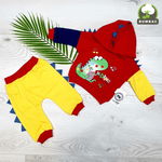 Trening Galben-Rosu Dino, Pentru Bebe, 100% Bumbac, 