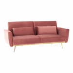Canapea extensibilă, catifea Velvet roz învechit/cromat-auriu, HORSTA, Tempo Kondela