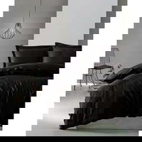 Lenjerie de pat dubla (DE), L'essentiel Maison, Elegant, Negru, Cotton Box