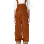 Gucci Canvas dungaree with GG canvas turn-up hem N/A