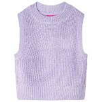 Vestă pulover pentru copii tricotată, liliac deschis, 128, vidaXL