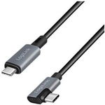 CABLU alimentare si date LOGILINK, pt. smartphone, USB 2.0, USB Type-C (T) la USB Type-C (T) la  90 grade, 3m, PD 100W, 2 x ecranat, plastic, negru, CU0184 (timbru verde 0.08 lei), Logilink