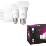 Kit Smart Bec LED PHILIPS Hue 8719514291379 A60 9W (60W), E27, Lumina RGB