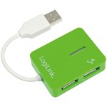 LogiLink Hub USB 2.0 4- porturi Smile verde