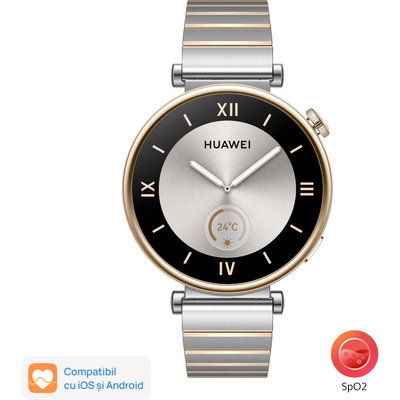 Smartwatch Huawei Watch GT 5, 41MM, Tarnish Stainless Steel Case, Blue Fluoroelastomer Strap