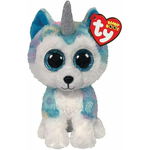 Jucarie de plus TY - Beanie Boos, Catelusa Husky Unicorn, 15 cm