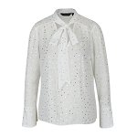 Bluza alba cu model de buline argintii si guler - esarfa Dorothy Perkins , Dorothy Perkins
