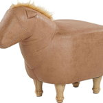 Beliani Pouf animal bej piele ecologica HORSE, Beliani