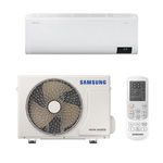 Aparat de aer conditionat tip split de perete Samsung Wind-Free Comfort AR09TXFCAWKNEU+AR09TXFCAWKXEU, Inverter 9000 BTU, Clasa A++, Senzor detectare miscare, Filtru Tri-Care (Alb), Samsung