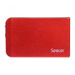 Rack extern HDD/SSD 2.5" Spacer USB 3.0 rosu, SPACER