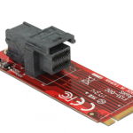 Accesoriu IT delock Sata adaptor pin 22 SFF-8643 NVMe> 1 x M.2 cu un canal M + 1 x M.2 cu B cheie (62704), Delock