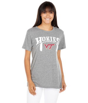 Imbracaminte Femei Lauren James Virginia Tech Hokies 12 Time Short Sleeve Tee Heather Grey, Lauren James