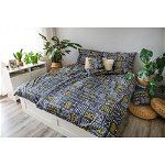 Lenjerie de pat gri din bumbac pentru pat de o persoană 140x200 cm LP Dita Runy – Cotton House, Cotton House