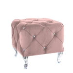 Taburet HESTIA, stofa catifelata roz antic - Bluvel 52, 100x50x46 cm