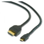 HDMI Male - microHDMI Male, v1.3, 3m, negru, Gembird