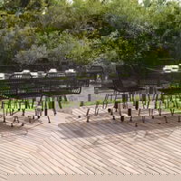 Set mobilier de gradina vidaXL, 9 piese, poliratan, 200 x 100 x 74 cm, 36.35 kg