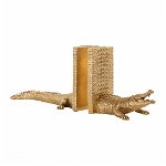 Stand pentru carti din Polirasina Auriu L52xH20cm Crocodile Richmond Interiors