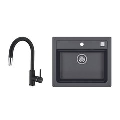 Chiuvetă bucătărie granital 1 cuvă ALVEUS Atrox 30 50x59 cm fără picurător Carbon